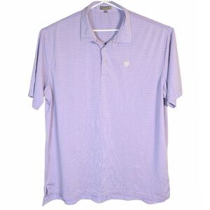 Peter Millar purple pink stripe summer comfort Southern highland polo shirt XXL